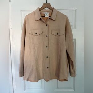 HYFVE Light Brown Utility Jacket Faux Suede Jacket Beige